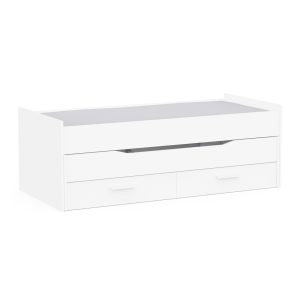 Postelja TWIST bela - 2 predala